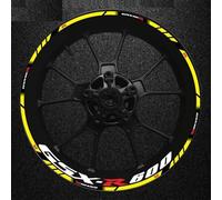 Motorcycle Épais Des Autocollants Extérieurs Sticker Stripe Wheel Decals Pour Suzuki GSXR600 GSXR 600 R 600R GSX-R R600 Fond jante réfléchissant(Color12)