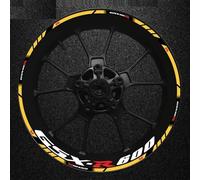 Motorcycle Épais Des Autocollants Extérieurs Sticker Stripe Wheel Decals Pour Suzuki GSXR600 GSXR 600 R 600R GSX-R R600 Fond jante réfléchissant(Color21)