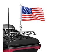 Motorcycle Flag Pole Fold Down 90° and American Premium Double Sided USA Flag Flagpole Holder Bracket Fit for 1/2'' Round Tubular Luggage Racks for Harley Touring Spring Honda Goldwing etc.
