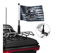 Motorcycle Flag Pole Mounts Fold Down 90° with Antique Skull American Flag Flip Down Holder Fit for 1/2'' Motorcycle Luggage Rack Harley Davidson Road King Touring Spring Honda Goldwing etc.
