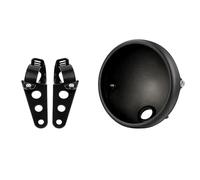 Motorcycle front light bar Boîtier de phare de moto de 7 pouces, coque de phare rétro modifiée de 7 pouces, boîtier de seau, support de garniture de coque Motorcycle off-road lights(Housing(35-48mm))