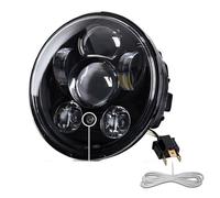 Motorcycle front light bar Convient pour Harley Sportster 1200 883 Street 5-3/4 Phare rond à LED Angel Eyes Halo de 5,75 Phare de moto(A)