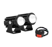 Motorcycle Front Light Bar Phares projecteurs explorateurs Accessoires Moto Camion Voiture Auxiliaire Supplémentaire Projecteur Phare Phares antibrouillard(2PCS Switch White)