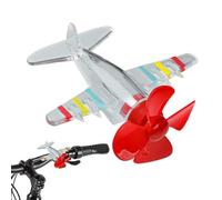 Motorcycle Handlebar Decor, Wind-Powered Bike Airplane Ornament, LED Light 3-Color, Waterproof Accessory, for Road, Mountain Cycling, Outdoor Riding and More