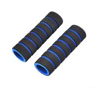 Motorcycle Handlebar Grips Foam 110mm Vibration Absorb(Black + Blue)
