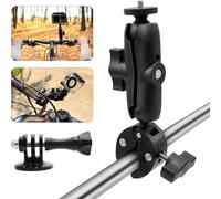 Motorcycle Handlebar Mount 360° Adjustment Super Clamp for GoPro Compatible with Insta360, DJI and Other Cameras