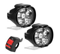 Motorcycle Headlight Universal 6 LEDS Spotlights Auxiliary Front Fog Lights with Switch 2pcs Car Auto Equipment