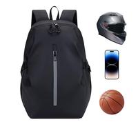 Motorcycle Helmet Backpack - Oxford Cloth, 50x30x27cm, Waterproof, Reflective | Large Capacity Travel Bag, Laptop Compartment, USB Port, Unisex Riding Backpack For Motorcycle, Cycling, Hiking, Basketb