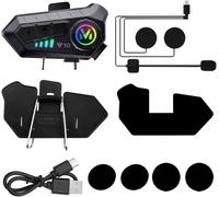 Motorcycle Intercom Headset Bluetooth Headset Voice Assistant Support Dual Noise Cancelling Calls High Definition Listening To Music And Navigation At The Same Time