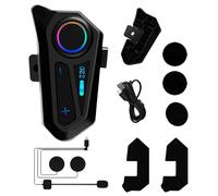 Motorcycle Intercom Headset - Wireless Helmet Speaker IPX6 Waterproof Outdoor Cycling Communication Device Type C Charging Full Face Half Helmet Audio System Hands Free Rider Intercom Set Pro Kit
