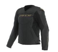 Motorcycle Jacket Leather Man Dainese Racing 5 Black/Gold