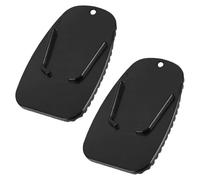 Motorcycle Kickstand Pad, Anti Slip Parking Coaster, Ground Support Mat, Compact Design, 2 Pieces Black, for Camping, Garage, Grass, Road, Scooter, Adult Ride, 3.54x2.36 inches