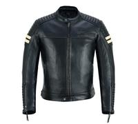 Motorcycle Leather Jacket For Men Black Perforated Leather Ce Protectors Motorbike Leather Armoured and Fashion Biker Jacket MBJ-2810 (L)