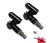 Motorcycle Mirror Extenders, 2-Piece Adjustable Mirror Risers, 360° Rotating Mount Replacement For Riders Touring Commuting Adventuring Outdoor Use, Black And Silver