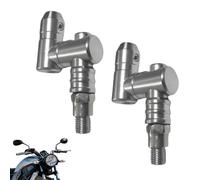 Motorcycle Mirror Risers, 2-Piece Rear View Mirror Extenders, 360° Adjustable Aluminum Mounts, Vibration-Reducing Spacers for Touring, Adventure, and Daily Riding, Silver, Black