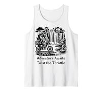 Motorcycle Nature Travel Waterfall Adventure Explorer Gift Débardeur