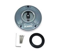 Motorcycle New CNC Aluminum Fuel Gas CAPS Tank Cap Tanks Cover With Rapid Locking Compatible With CBR 600 F4I F4 F3 F2(Gray and Black)