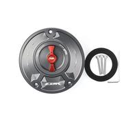 Motorcycle New CNC Aluminum Fuel Gas CAPS Tank Cap Tanks Cover With Rapid Locking Compatible With CBR 600 F4I F4 F3 F2(Gray and Red)