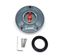 Motorcycle New CNC Aluminum Fuel Gas CAPS Tank Cap Tanks Cover With Rapid Locking Compatible With CBR 600 F4I F4 F3 F2(Gray and Red)