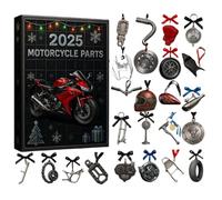 Motorcycle Parts Advent Christmas Calendar 2025-2D Acrylic Motorbike Charm, 24 Days Interactive Countdown, Fun Themed Holiday Decor for Motorcycle Enthusiasts Home, Holiday Decorations
