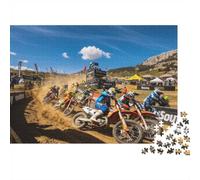 Motorcycle Racing Jigsaw Puzzles 1000 Pièces Recyclable Material Dirt Bike Senior Puzzles Impossible Hard Difficult Challenging Éducatif Game for Men 70x50cm/1000pcs
