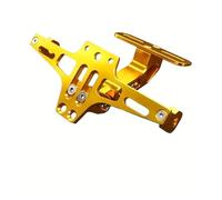 Motorcycle Rear License Plate Mount Holder Aluminum Alloy Bracket Motorcycle Compatible with Accessories Motorcycle Modification Parts(Gold)