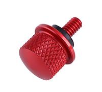 Motorcycle Rear Seat Bolt | 1/4 inch (6mm) Thread Aluminum Screw for Secure Mounting | Universal Red Bolt for Seat/Fairing/License Plate | Knurled Grip, Easy Installation