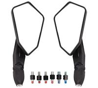 Motorcycle Rear View Mirror Pair Wide Angle Clear Glass for Bike Scooter UTV Bike with M8 M10 Angle ABS Housing Nylon Rod Easy Installation for Safe Driving