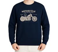 Motorcycle Ride Like The Wind Design - Graphique Chopper vintage avec look américain - Pull de motard rétro de style classique, Bleu marine, M