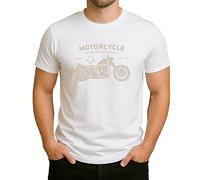 Motorcycle Ride Like The Wind Design - Graphique Chopper vintage avec look américain - T-shirt pour homme style rétro, Blanc., S
