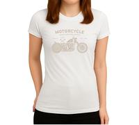 Motorcycle Ride Like The Wind Design - Graphique Chopper vintage avec look américain - T-shirt rétro pour femme, Blanc., XXL