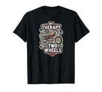 Motorcycle Rider Therapy Two Wheels Vintage Bike T-Shirt