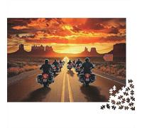 Motorcycle Road Trip 1000 Piece Adult Jigsaws: Desert Motorcycle Gang Educational Games Suitable for Decompression 70x50cm/1000pcs
