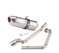 Motorcycle Silencer Exhaust Pipe Kit de pots d'échappement en acier inoxydable compatible avec GSX-R150 2017-2021(Full titanium color)