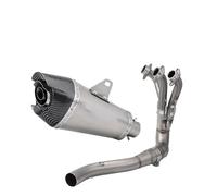 Motorcycle Silencer Exhaust Pipe Kit de silencieux d'échappement avant et arrière pour moto, compatible avec MT09 2021-2025(Real carbon Head 1 set)