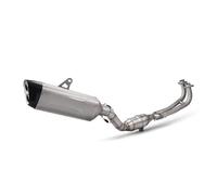 Motorcycle Silencer Exhaust Pipe Modification complète du tuyau d'échappement de moto, tambour divisé avant et arrière Compatible avec TMAX530 560 2016-2025(Titanium)