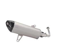 Motorcycle Silencer Exhaust Pipe Modification du tuyau d'échappement de moto, tuyau d'échappement avant et arrière en acier inoxydable, compatible avec XMAX300 2017-2023(Bright titanium carbon)