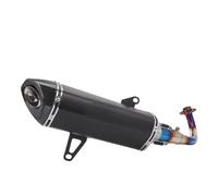 Motorcycle Silencer Exhaust Pipe Modification du tuyau d'échappement de moto, tuyau d'échappement avant et arrière en acier inoxydable, compatible avec XMAX300 2017-2023(Blue black carbon fiber)