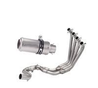 Motorcycle Silencer Exhaust Pipe Modification du tuyau d'échappement, double port d'oxygène, silencieux avant et arrière divisé, compatible avec CBR650R 2014-2025(89 titanium)