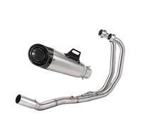 Motorcycle Silencer Exhaust Pipe Pot d'échappement avant modifié en acier inoxydable pour moto, compatible avec YZF-R25 R3 MT03(Front section+silver carbon tip)