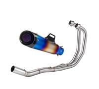 Motorcycle Silencer Exhaust Pipe Pot d'échappement avant modifié en acier inoxydable pour moto, compatible avec YZF-R25 R3 MT03(Front section+carbon fiber mesh)