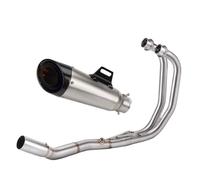 Motorcycle Silencer Exhaust Pipe Pot d'échappement avant modifié en acier inoxydable pour moto, compatible avec YZF-R25 R3 MT03(Front section+titanium carbon tip)
