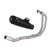 Motorcycle Silencer Exhaust Pipe Pot d'échappement avant modifié en acier inoxydable pour moto, compatible avec YZF-R25 R3 MT03(Front section+black carbon tip)