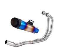 Motorcycle Silencer Exhaust Pipe Pot d'échappement avant modifié en acier inoxydable pour moto, compatible avec YZF-R25 R3 MT03(Front section+bluing)