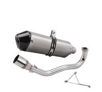 Motorcycle Silencer Exhaust Pipe Pot d'échappement complet en acier inoxydable silencieux avant et arrière 51 mm spécial voiture(SR6 titanium carbon (500mm))