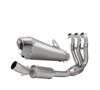 Motorcycle Silencer Exhaust Pipe Tuyau d'échappement de moto en acier inoxydable résistant aux hautes températures, compatible avec Daytona 660(Silver)