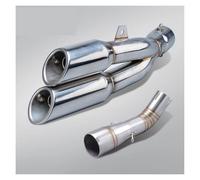 Motorcycle Silencieux D'échappement Pour Benelli Leoncino 250 Pour Benelli 502c TRK502C TRK 502C Silencieux D'échappement Tuyau Liaison Intermédiaire Avec Échappement Double Sortie(Type E)
