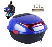 Motorcycle Tail Box - Cargo Storage Container, Rear Motorcycle Trunk | Heavy Duty Waterproof Carrier, Spacious Reflective Luggage Box, Ideal for Keeping Gear Or Other Items Secure