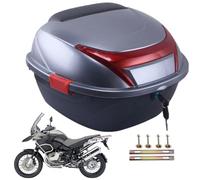 Motorcycle Tail Box - Cargo Storage Container, Rear Motorcycle Trunk | Heavy Duty Waterproof Carrier, Spacious Reflective Luggage Box, Ideal for Keeping Gear Or Other Items Secure