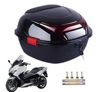 Motorcycle Tail Box - Storage Trunk Box, Luggage Top Carrier | Waterproof Large Reflector Case, Built-in Base Container, Perfect for Storing Clothes Or Hats During Road Trips